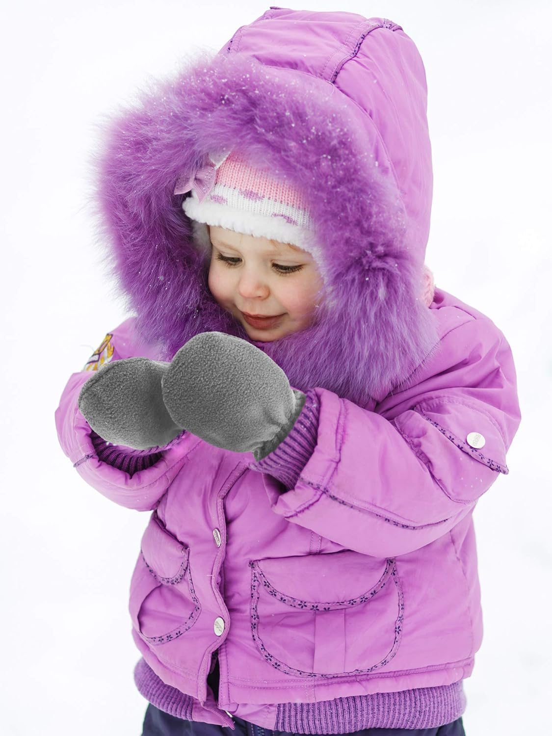 SATINIOR 3 Pairs Baby and Toddler Winter Mittens Kids Fleece Warm Mittens for Baby Boy Girl - Image 2